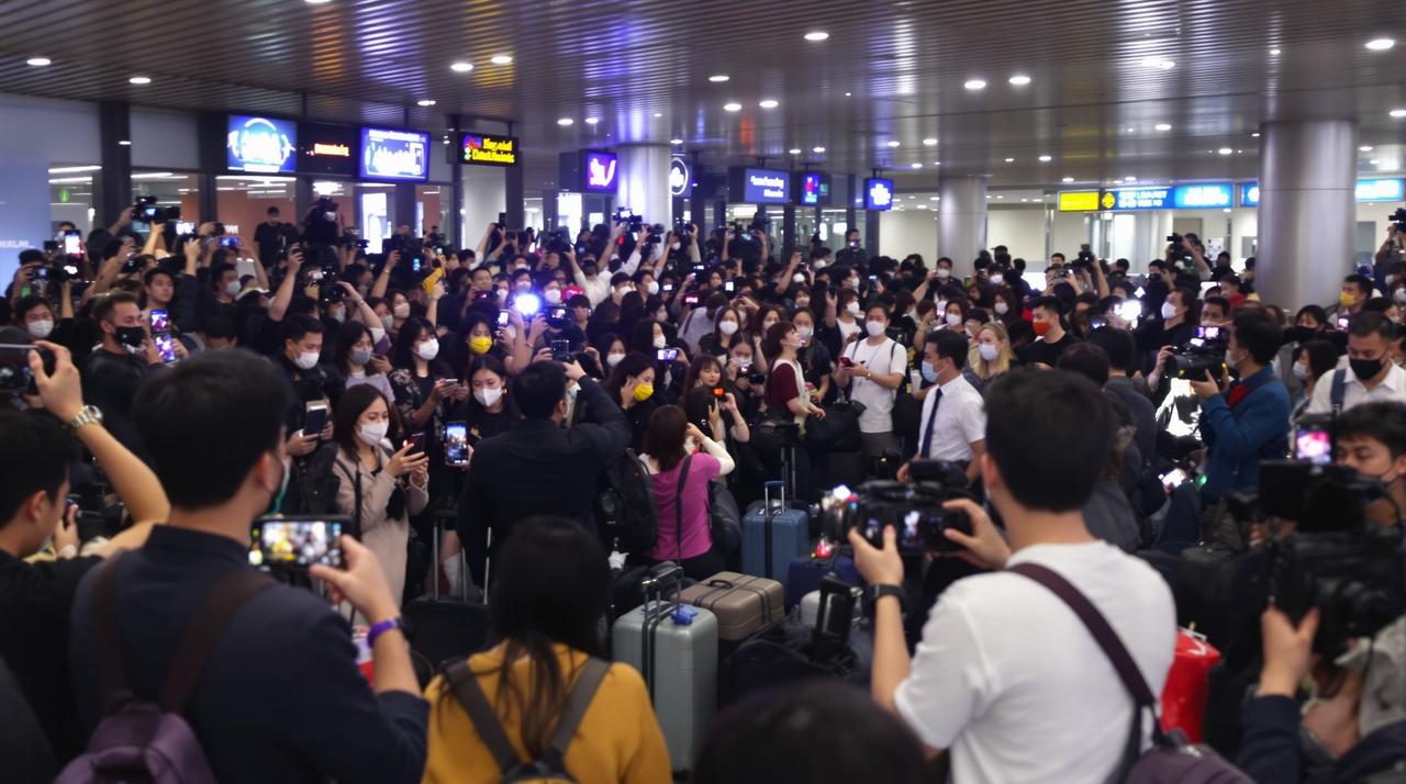 某顶流明星深夜现身机场，疑似与神秘异性同行，粉丝炸锅！